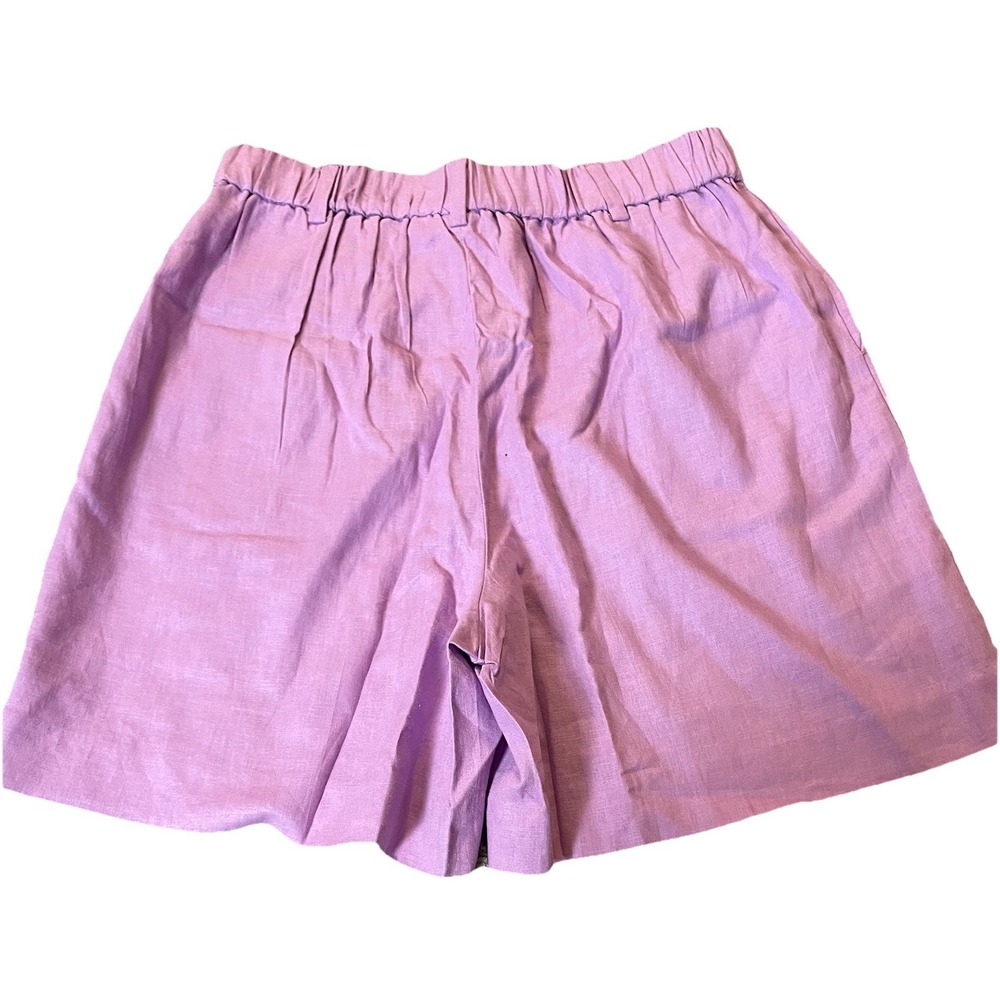 Open Edit Linen Blend Chino Shorts Sz S Lavender High Rise 6" Inseam Classic - Picture 2 of 8